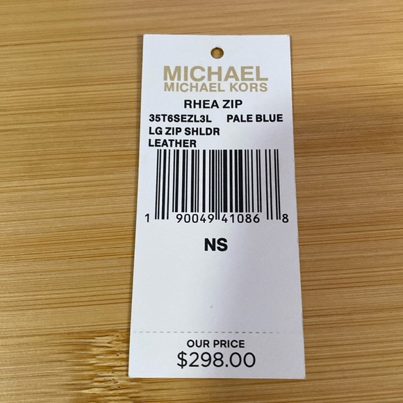 🔹Michael Kors🔹 Rhea🔹Pale Blue🔹Large Zip Shoulder Hobo Bag/EUC - Picture 12 of 14